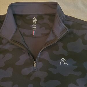 Rhoback Men's Performance 1/4 Zip Black/charcoal Camo Pullover